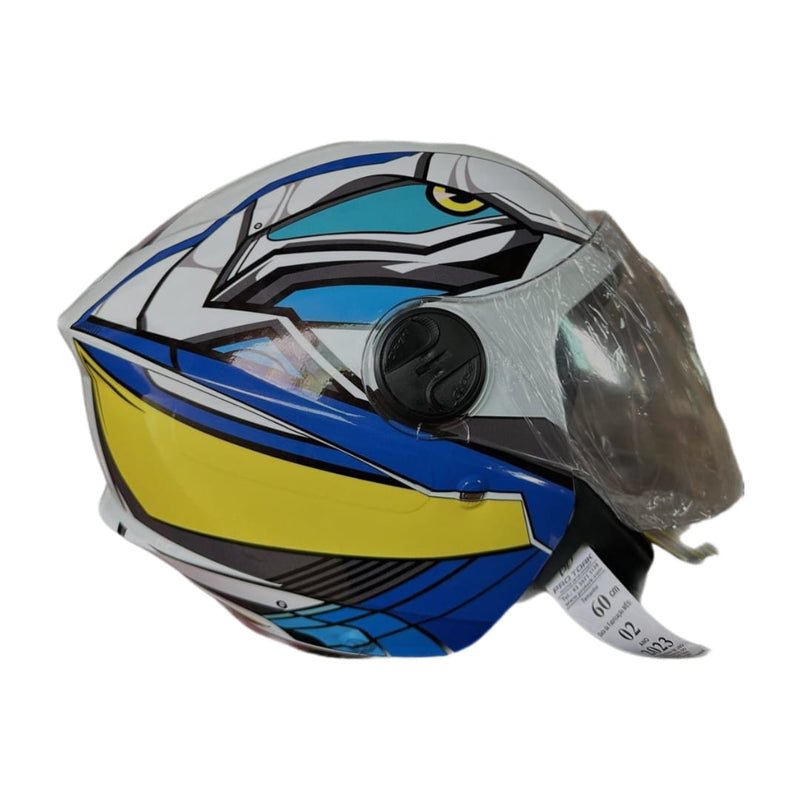 CAPACETE PRO TORK /NEW LIBERTY 3 ADESIVADO XDRON AZUL E BRANCO