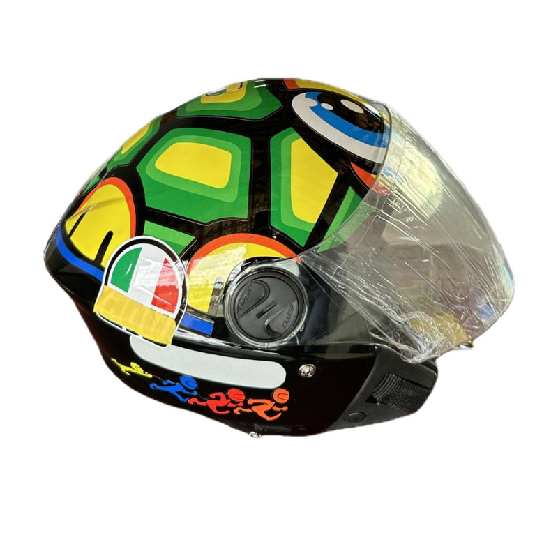 CAPACETE PRO TORK /NEW LIBERTY 3 ADESIVADO/ENVERNIZADO TARTARUGA VERDE