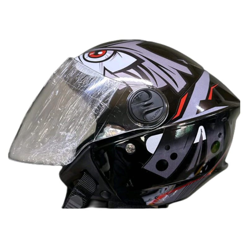 CAPACETE PRO TORK /NEW LIBERTY 3 ADESIVADO TRIBAL/ARARA PRETO