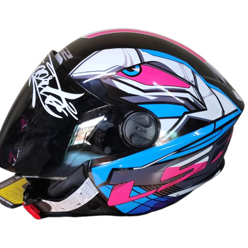 CAPACETE PRO TORK /NEW LIBERTY 3 ADESIVADO XDRON ROSA E PRETO