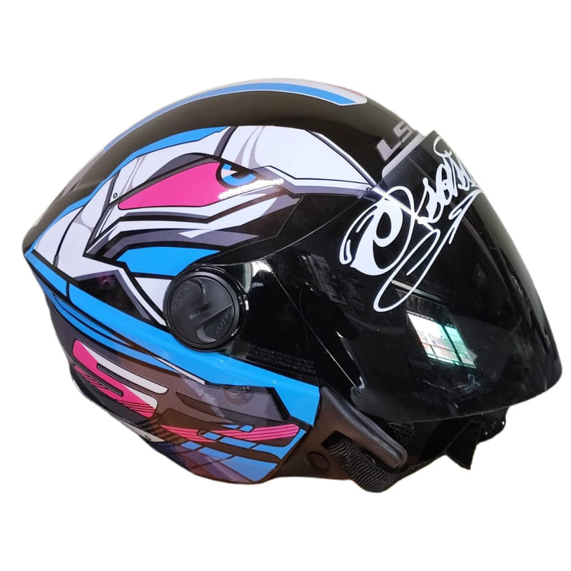 CAPACETE PRO TORK /NEW LIBERTY 3 ADESIVADO XDRON ROSA E PRETO