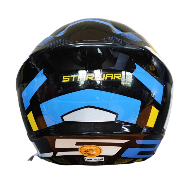 CAPACETE PRO TORK /NEW LIBERTY 3 ADESIVADO STARWAR/ESTRELA AZUL