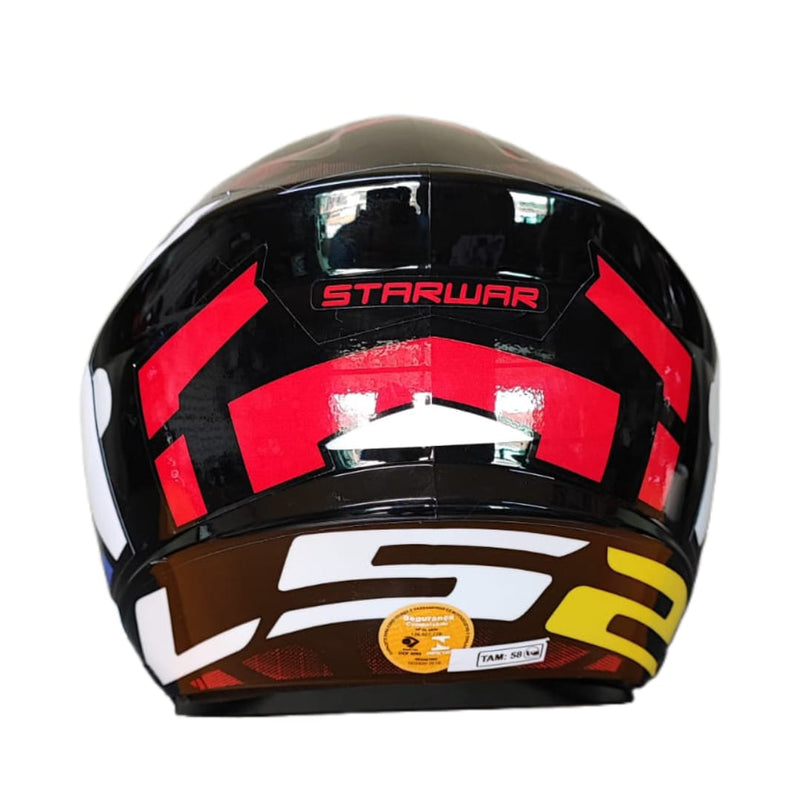 CAPACETE PRO TORK /NEW LIBERTY 3 ADESIVADO STARWAR/ESTRELA LARANJA