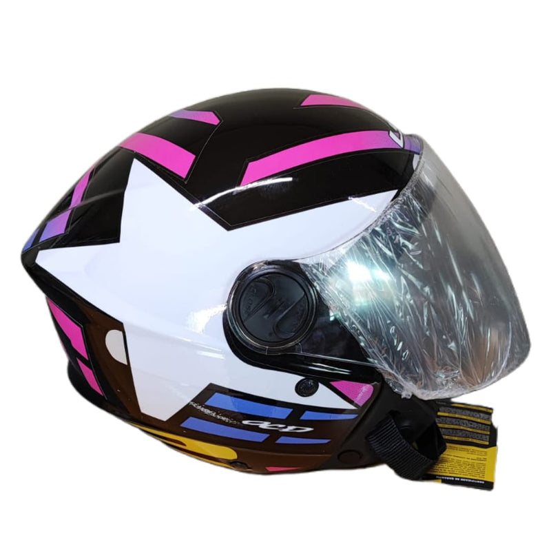 CAPACETE PRO TORK /NEW LIBERTY 3 ADESIVADO STARWAR/ESTRELA ROSA