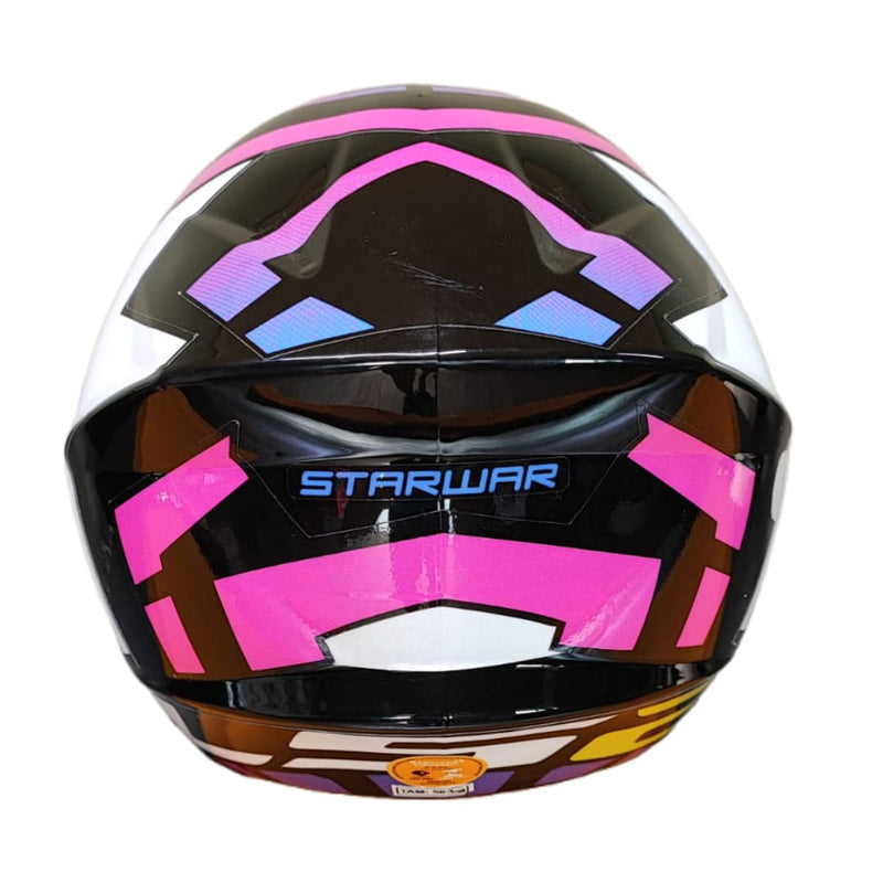 CAPACETE PRO TORK /NEW LIBERTY 3 ADESIVADO STARWAR/ESTRELA ROSA