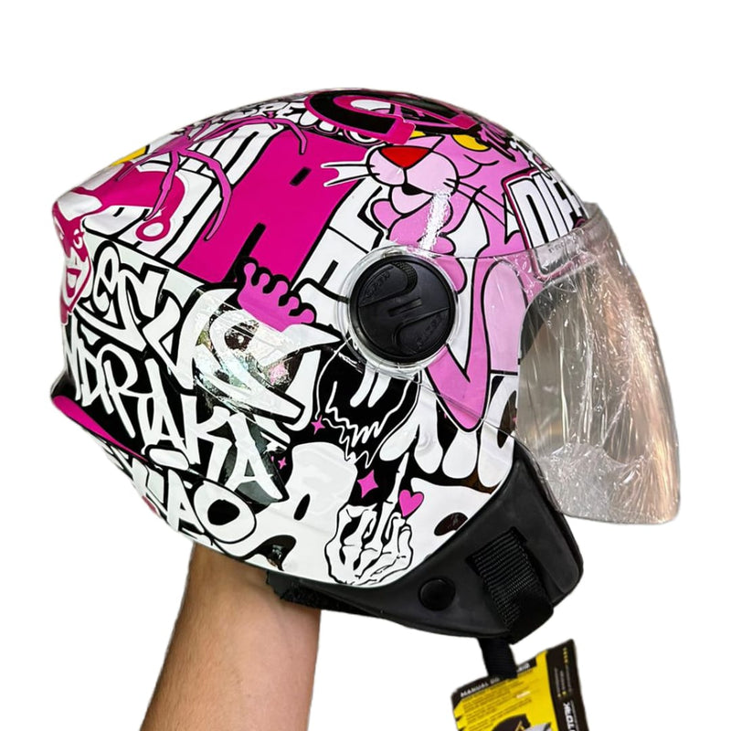 CAPACETE PRO TORK /NEW LIBERTY 3 ADESIVADO FEMININO