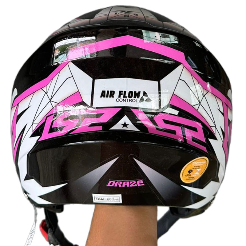 CAPACETE PRO TORK /NEW LIBERTY 3 ADESIVADO DRAZE ROSA