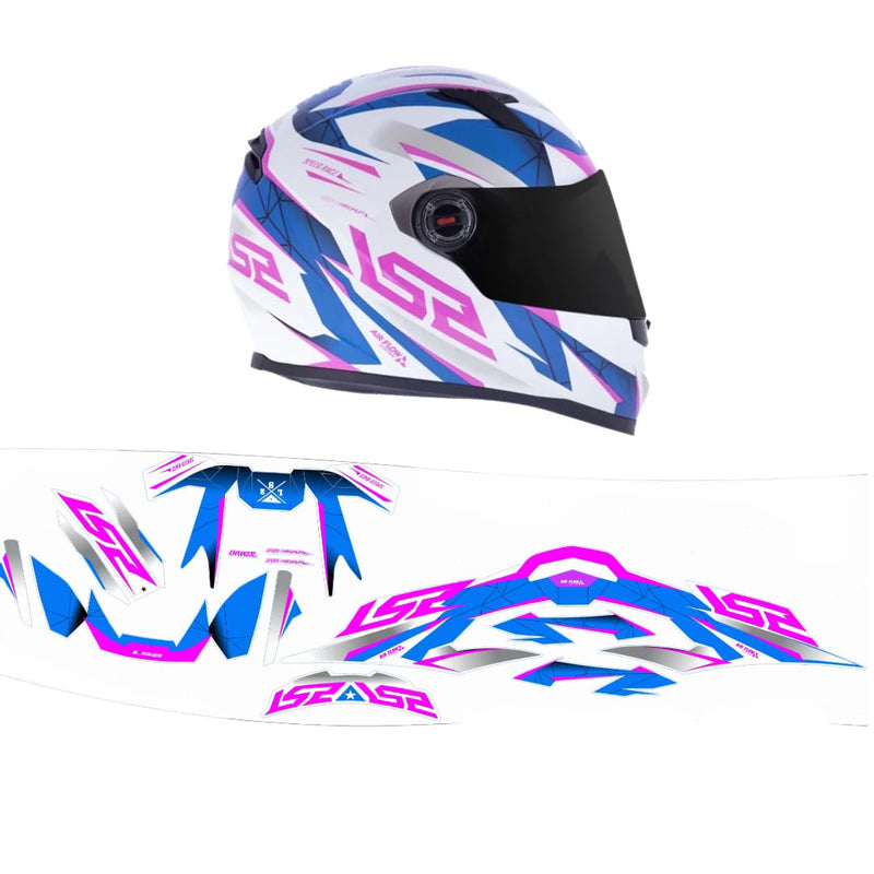 ADESIVO PARA CAPACETE LS2 DRAZE ROSA E AZUL