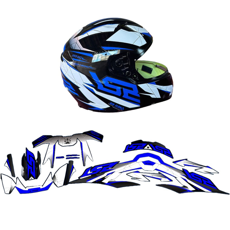 ADESIVO PARA CAPACETE LS2 DRAZE AZUL