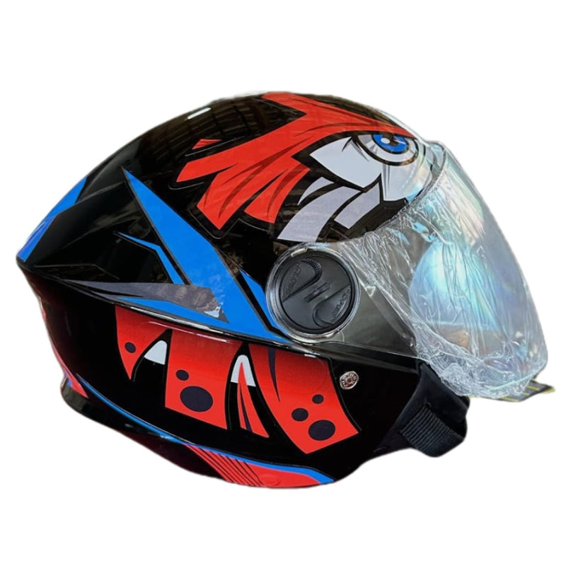 CAPACETE PRO TORK /NEW LIBERTY 3 ADESIVADO/ENVERNIZADO TRIBAL/ ARARA LARANJA