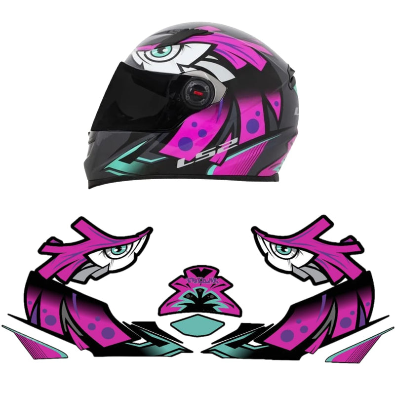 ADESIVO PARA CAPACETE LS2 TRIBAL ROSA